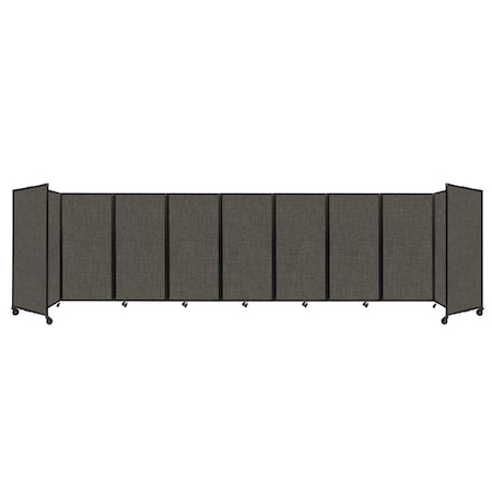 Versare Room Divider 360 Folding Portable Partition 25' x 6' Mocha Fabric 1173525